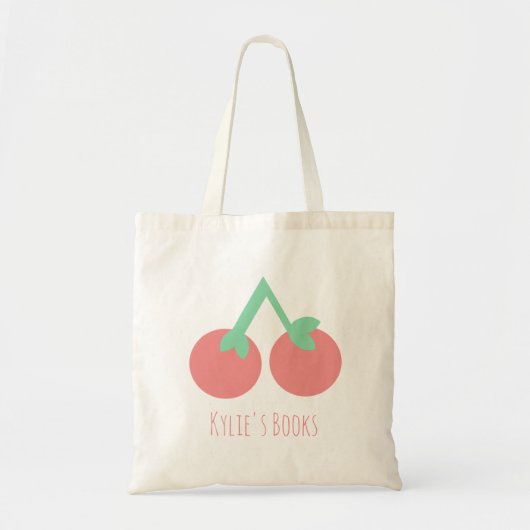 Kids Cherry Fruit Library Sac fourre-tout de livre (Devant)