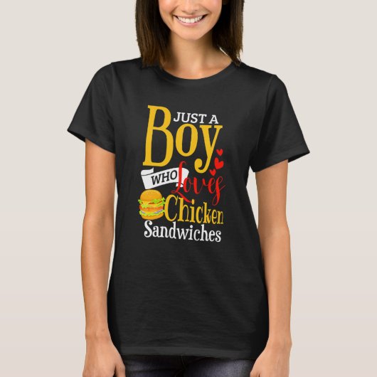 Kids Chicken Sandwich Boys Chicken Burger T-shirt (Voorkant)