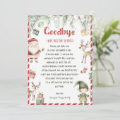 Kids Christmas Girl Elf Goodbye Letter Invitation (Debout devant)
