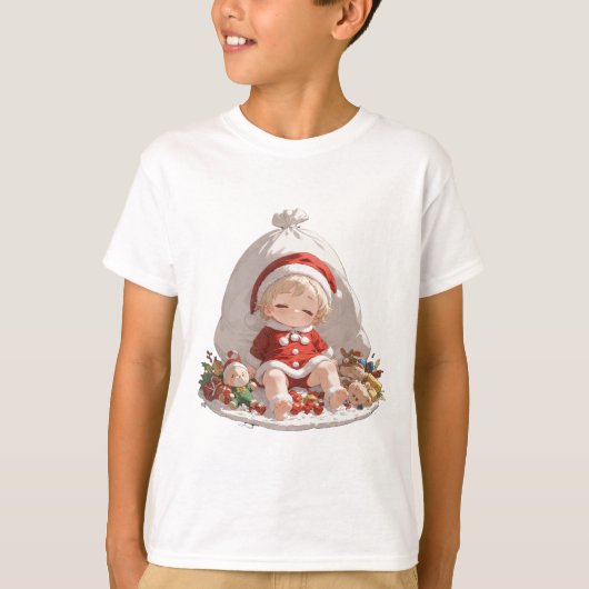Kids Christmas T-Shirt Santa Children's Basic Tee (Devant)