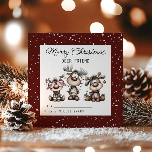 Kids Classroom Deer Themed Feestdagenkaart