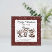 Kids Classroom Deer Themed Feestdagenkaart (Staand voorkant)