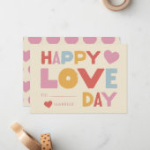 Kids Classroom Valentine's Day Cute Block Type Notitiekaartje (Voorkant / Achterkant in situ)