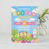 Kids Colorful Easter Egg Hunt Invitation (Debout devant)