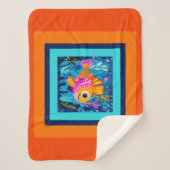 Kids Colorful Fish Sherpa Deken (Voorkant)