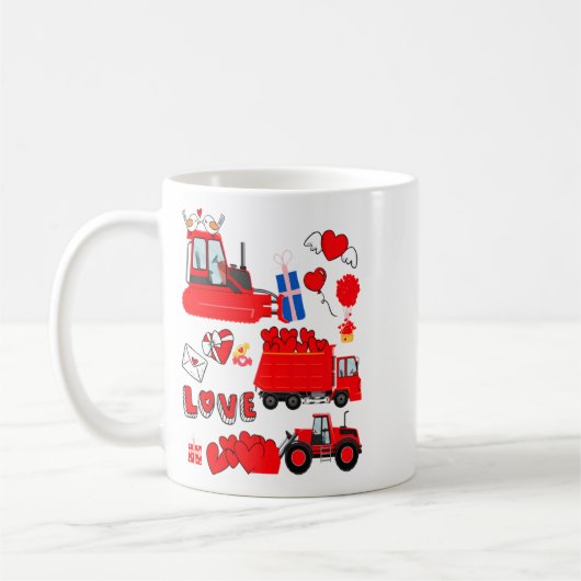 Kids Construction Vehicle Valentine Crane Truck Cu Koffiemok (Links)