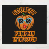 Kids Coolest Pumpkin In The Patch Halloween Kids Bier Etiket (Enkel label)