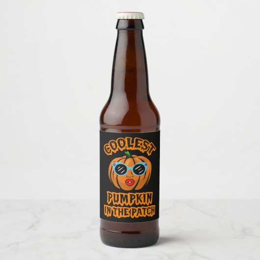 Kids Coolest Pumpkin In The Patch Halloween Kids Bier Etiket (Voorkant)