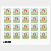 Kids Cute Farm Animal School Library Bookplate Vierkante Sticker (Vel)
