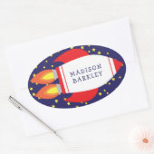 Kids Cute Rocket Nom du navire Enveloppe Stickers  (Enveloppe)