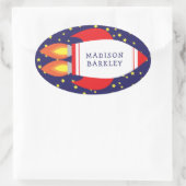 Kids Cute Rocket Nom du navire Enveloppe Stickers  (Sac)