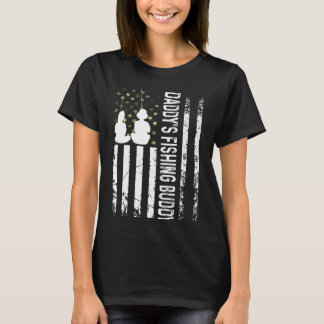 Kids Daddy's Fishing Buddy Fishing  Young Fisherma T-shirt