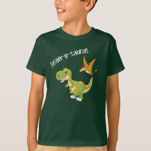 Kids Dinosaur T-Rex Ajouter Nom T-Shirt