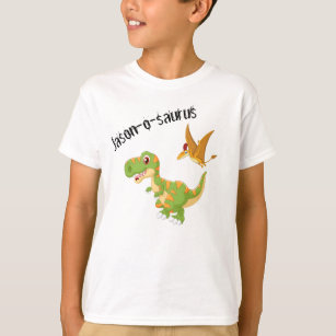 Kids Dinosaur T-Rex Ajouter Nom T-Shirt