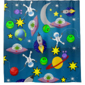 Kids Douche rideau Astronaut Espace Aliens (Devant)