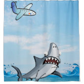 Kids Douche Rideau Shark bleu Avion (Devant)