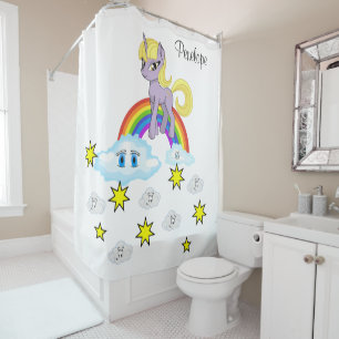 Kids Douche rideau Unicorn étoiles Arc en ciel nua