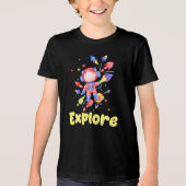 Kids Explore Space Tri-Blend Shirt (Voorkant)