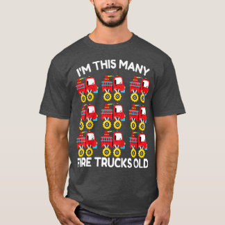 Kids Fire Truck Firefighter Monster Truck 9th Birt T-shirt