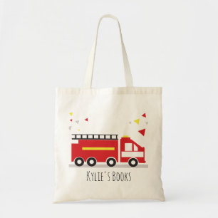 Kids Firetruck Fun Library Book  Tote Bag