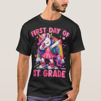 Kids First Day Of 1St Grade Unicorn Back To School T-shirt
