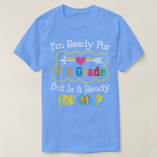 Kids First Day Of 7th Grade Back To School T-Shirt (Design devant)
