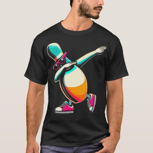 Kids Funny Bowling Tee Bowling Pin Dabbing Dab Bow T-shirt (Voorkant)