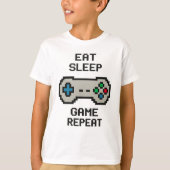 Kids Gamer T-Shirt – Eat Sleep Game Repeat (Devant)