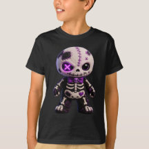 Kids' Halloween T-Shirt Skully Kawaii Skeleton