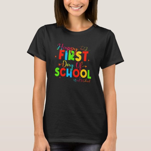 Kids Happy First Day Of School Back To School Stud T-shirt (Voorkant)