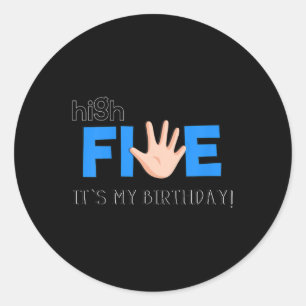 Kids High Five - Cool 5 Year Old Kids Birthday Gif Ronde Sticker