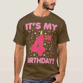 Kids It`s my 4th Birthday Candy Bonbons 4 Years ol T-shirt