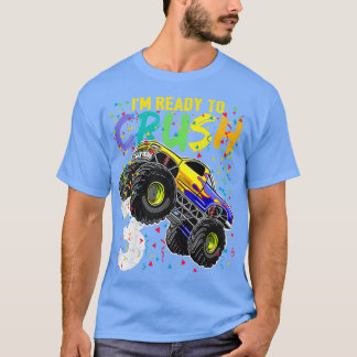 Kids Ix27m Ready to Crush 3 Monster Truck 3rd Birt T-shirt