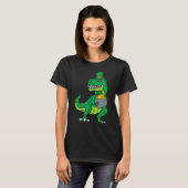Kids Leprechaun Irish T-Rex Dinosaur St Patrick Da T-shirt (Voorkant volledig)