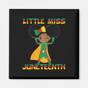 Kids Little Miss Juneteenth Cute Black Girl Melani Magneet