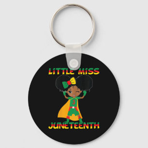 Kids Little Miss Juneteenth Cute Black Girl Melani Sleutelhanger