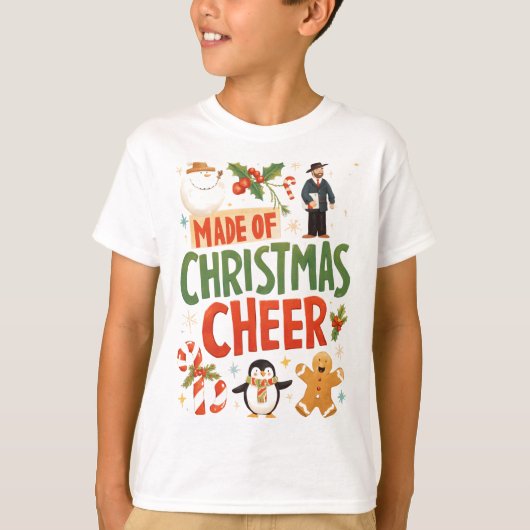 Kids Made of Christmas Cheer Festive T-Shirt (Devant)
