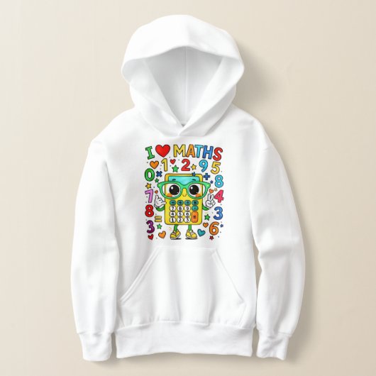 Kids Maths Numbers Hoodie | I Love Maths (Poser)