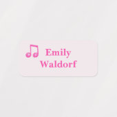 Kids' Name Clothing School Labels with Pink Note (Design 1)