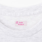 Kids' Name Clothing School Labels with Pink Note (Aangebracht)