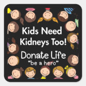 Kids Need Kidneys Organ Donor Awareness Stickers (Devant)