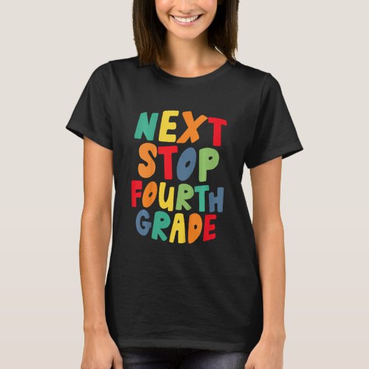 Kids Next Stop Fourth 4th Grade Cool Rainbow Back T-shirt (Voorkant)