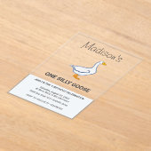 Kids One Silly Goose First Birthday Acryl Uitnodigingen (Laagn)