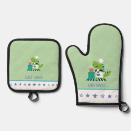 Kids Oven Mitt and Pot Holder Set