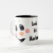 Kids Personalize Snowman Tweekleurige Koffiemok (Voorkant links)