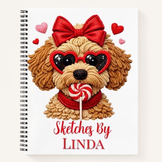 Kids Personalized Goldendoodle Sketch  Notitieboek (Voorkant)
