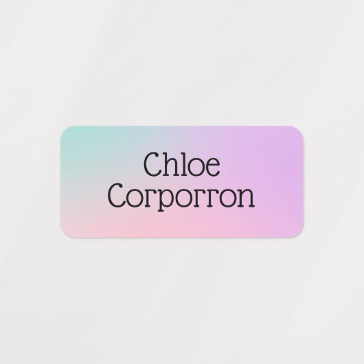 Kids personalized name labels pink purple and teal (Design 1)