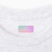 Kids personalized name labels pink purple and teal (Aangebracht)