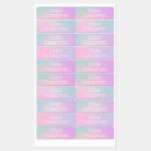 Kids personalized name labels pink purple and teal (Vel)