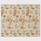 Kid's Personalized Safari Map ID1269 Cadeaupapier (Vlak)